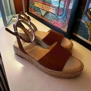 Sole Society Verla Espadrille Platform Sandal with Ankle Strap-Sz 9